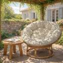 Fauteuil papasan de jardin en rotin synthétique