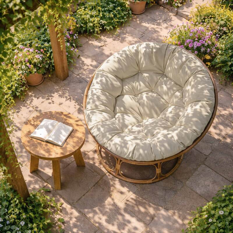Fauteuil papasan de jardin en rotin synthétique (2/8)