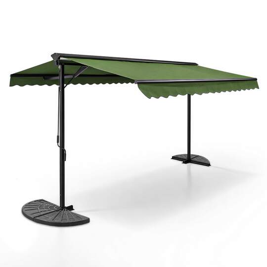 Store banne double pente avec coffre + 4 dalles de lestage | Oviala