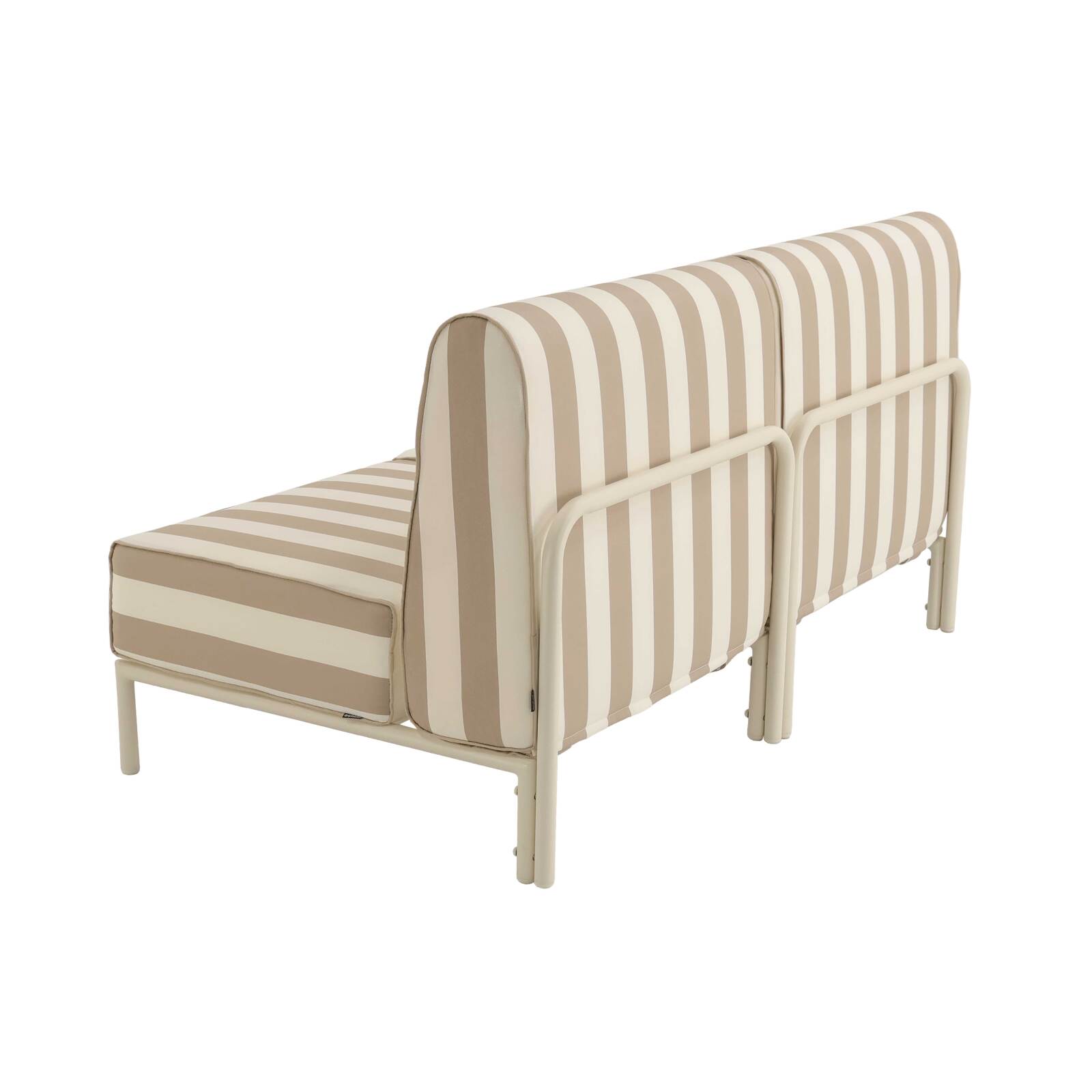 Salon de jardin modulable rayé 2 places avec 2 chauffeuses