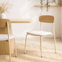 Chaises effet cuir en bois et métal - Lot de 2 - Ambiance