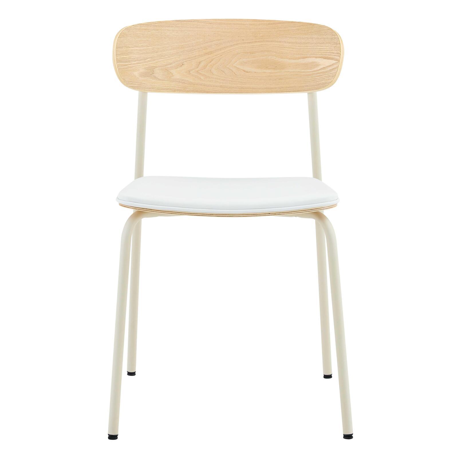 Chaises effet cuir en bois et métal - Lot de 2