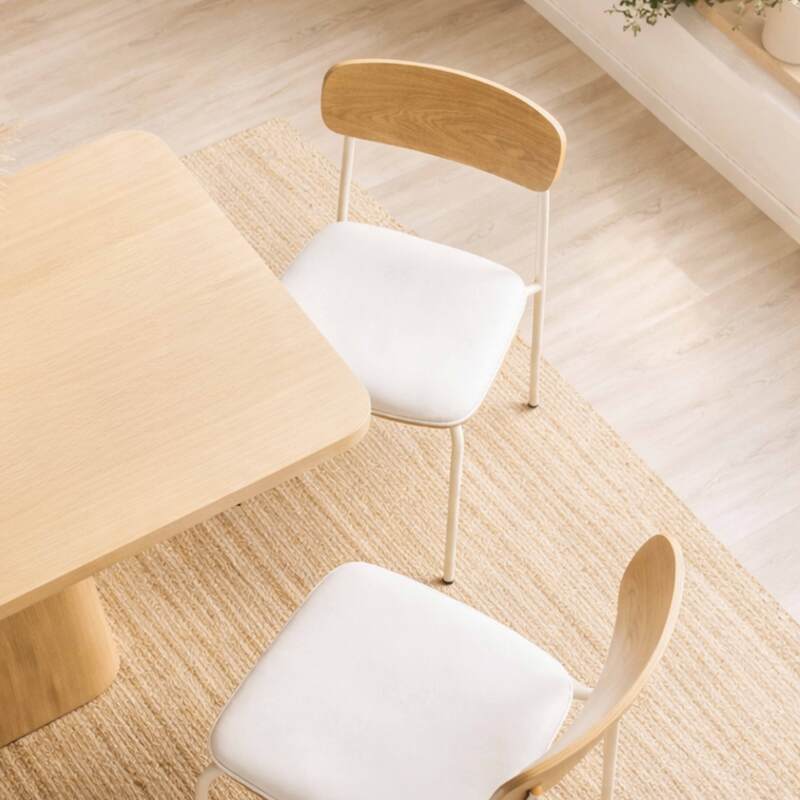 Chaises effet cuir en bois et métal - Lot de 2 (2/7)
