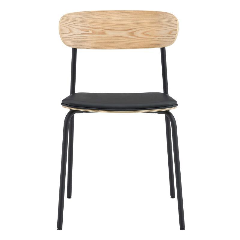 Chaises effet cuir en bois et métal - Lot de 2 (4/7)