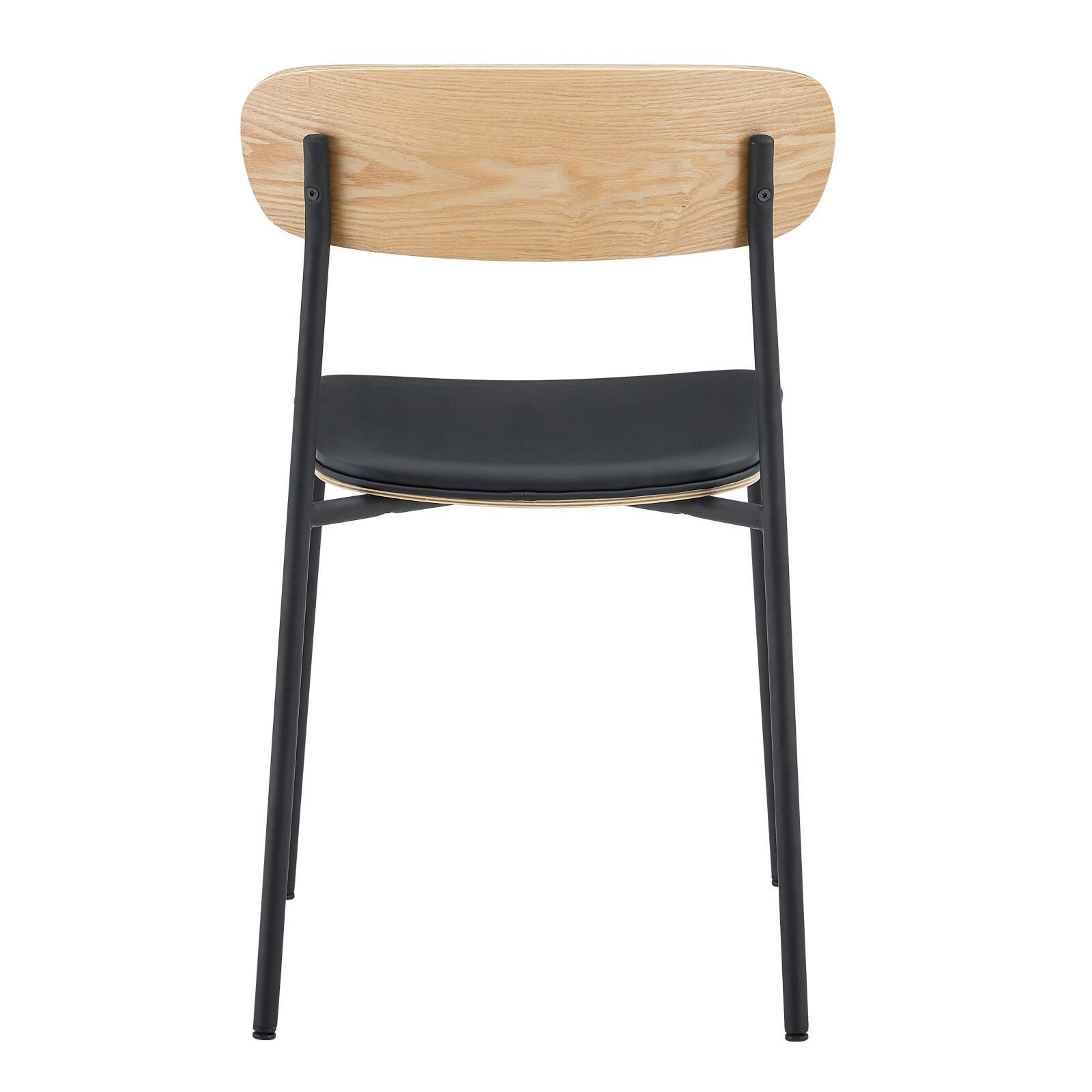 Chaises effet cuir en bois et métal - Lot de 2