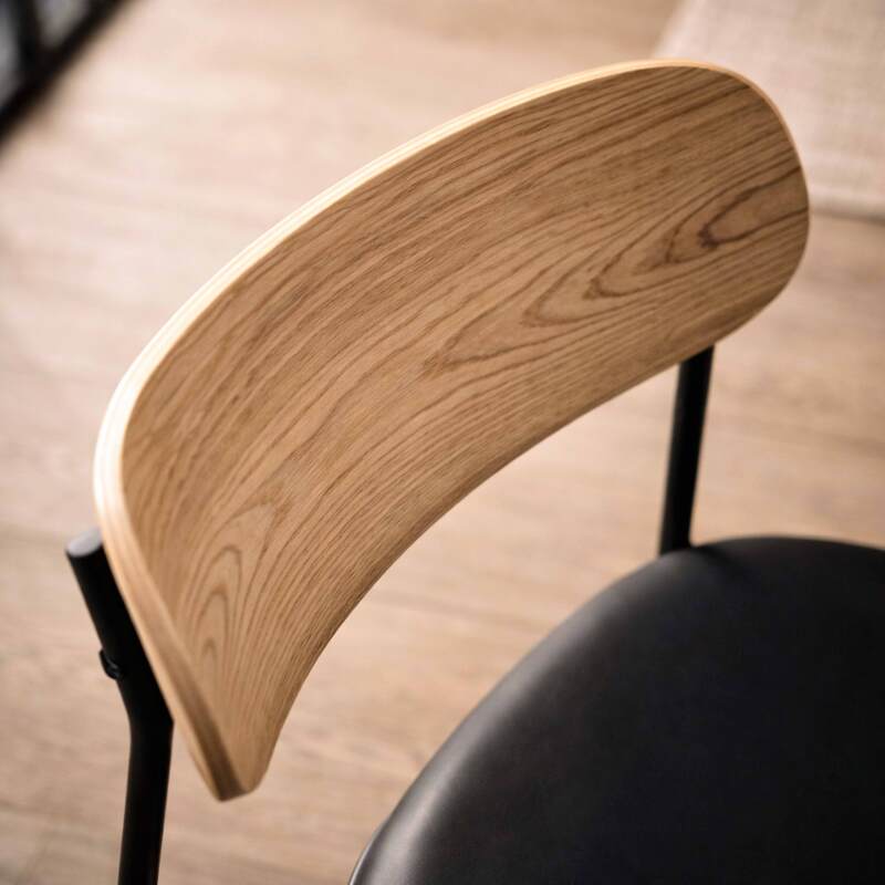 Chaises effet cuir en bois et métal - Lot de 2 (3/7)