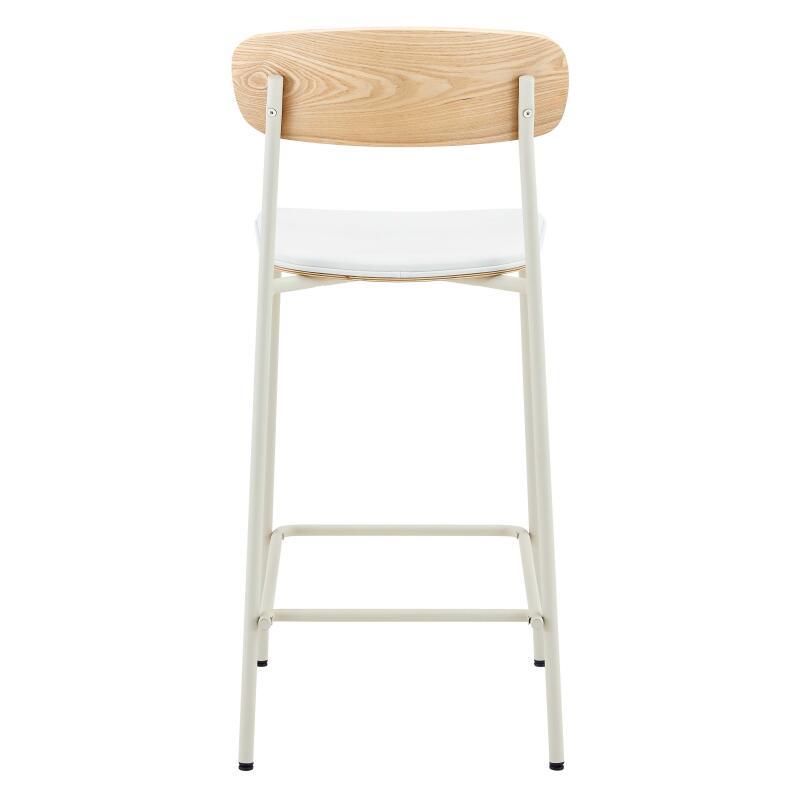 Chaises hautes effet cuir en bois et métal - Lot de 2 (6/8)