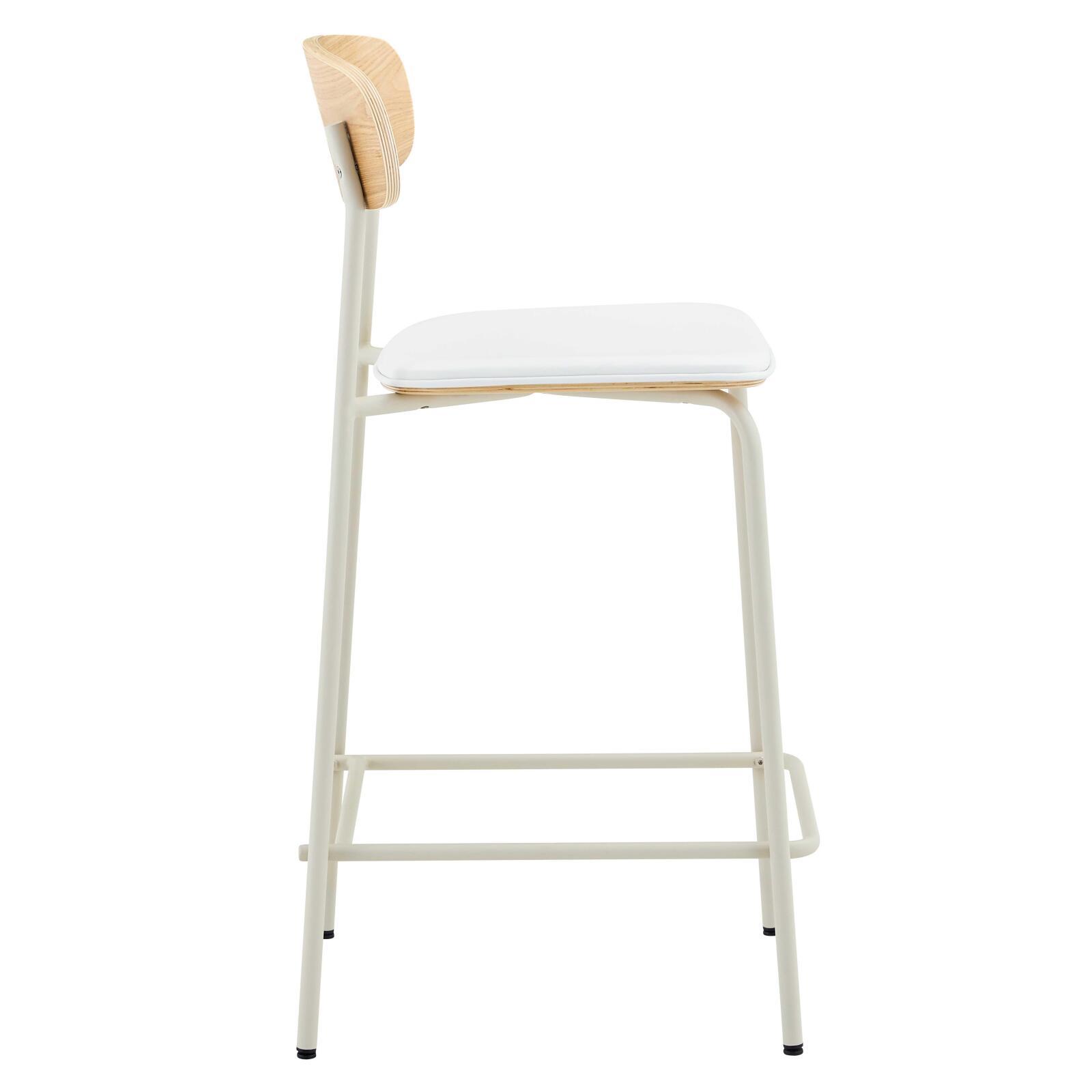 Chaises hautes effet cuir en bois et métal - Lot de 2