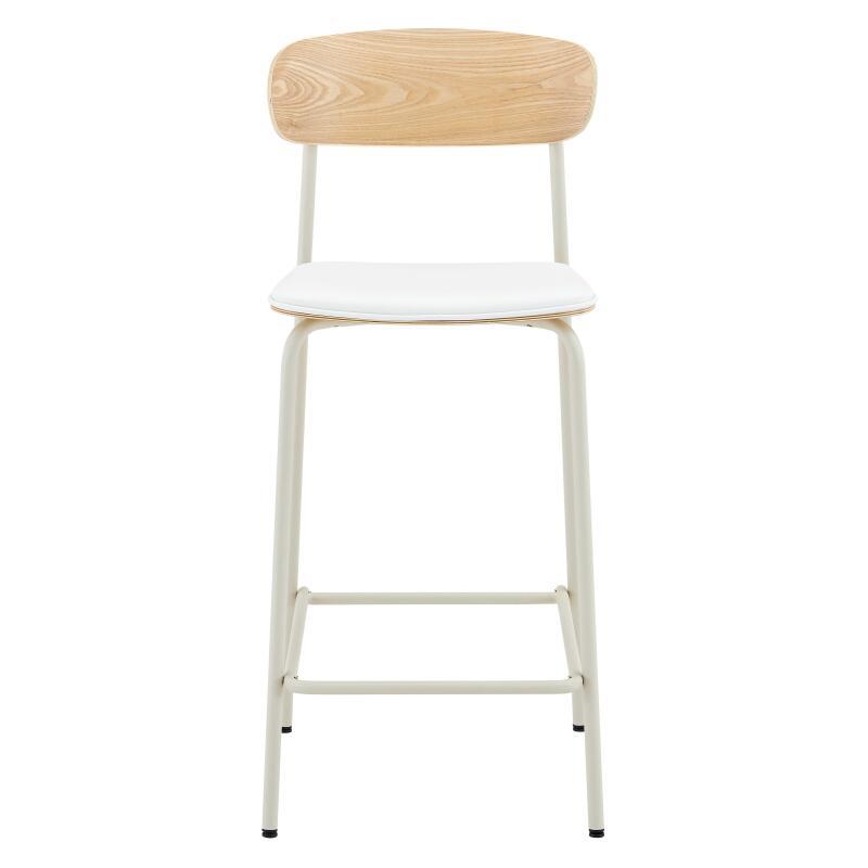 Chaises hautes effet cuir en bois et métal - Lot de 2 (4/8)