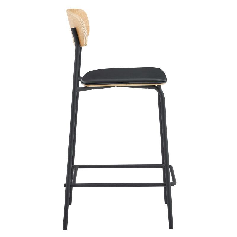 Chaises hautes effet cuir en bois et métal - Lot de 2 (5/7)