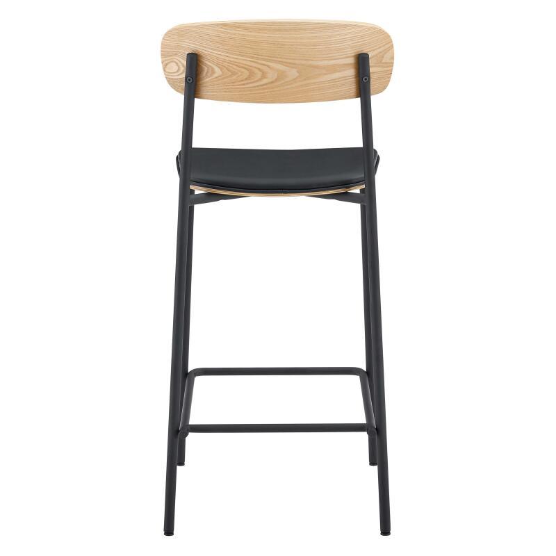 Chaises hautes effet cuir en bois et métal - Lot de 2 (6/7)