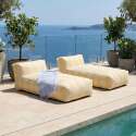 Salon de jardin modulable 2 places avec 2 méridiennes rayées