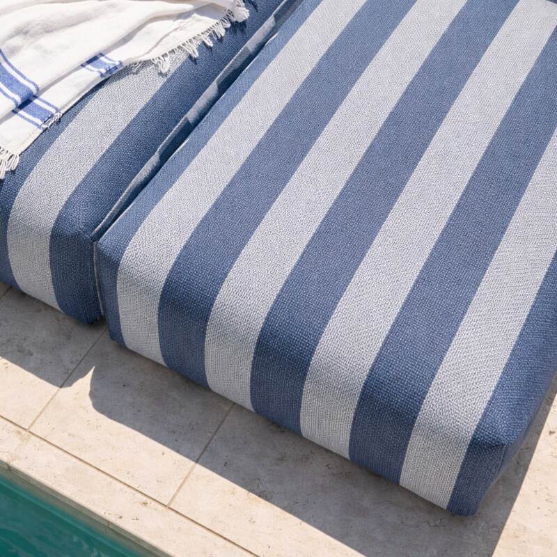 Salon de jardin modulable 2 places avec 2 méridiennes rayées (3/6)