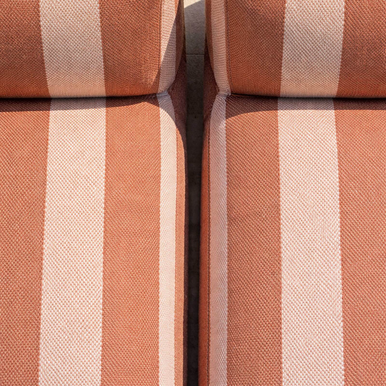 Salon de jardin modulable 2 places avec 2 méridiennes rayées