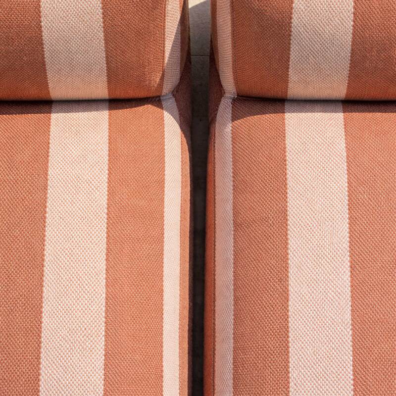 Salon de jardin modulable 2 places avec 2 méridiennes rayées (3/6)