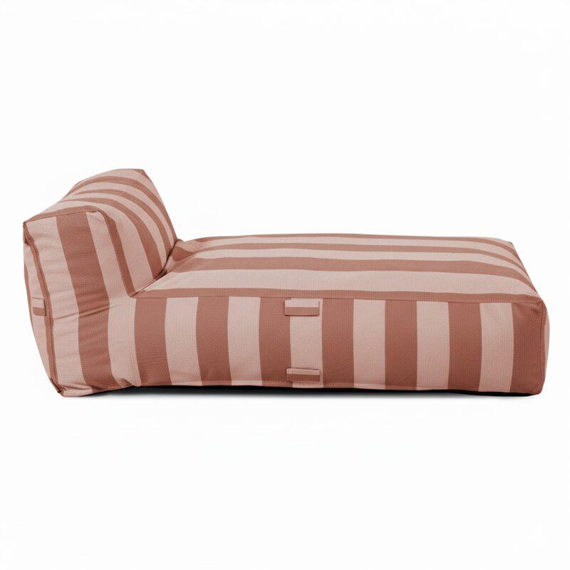 Salon de jardin modulable 2 places avec 2 méridiennes rayées (5/6)