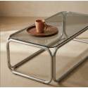 Table basse en verre trempé rectangulaire 110x50 cm 