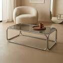 Table basse en verre trempé rectangulaire 110x50 cm 