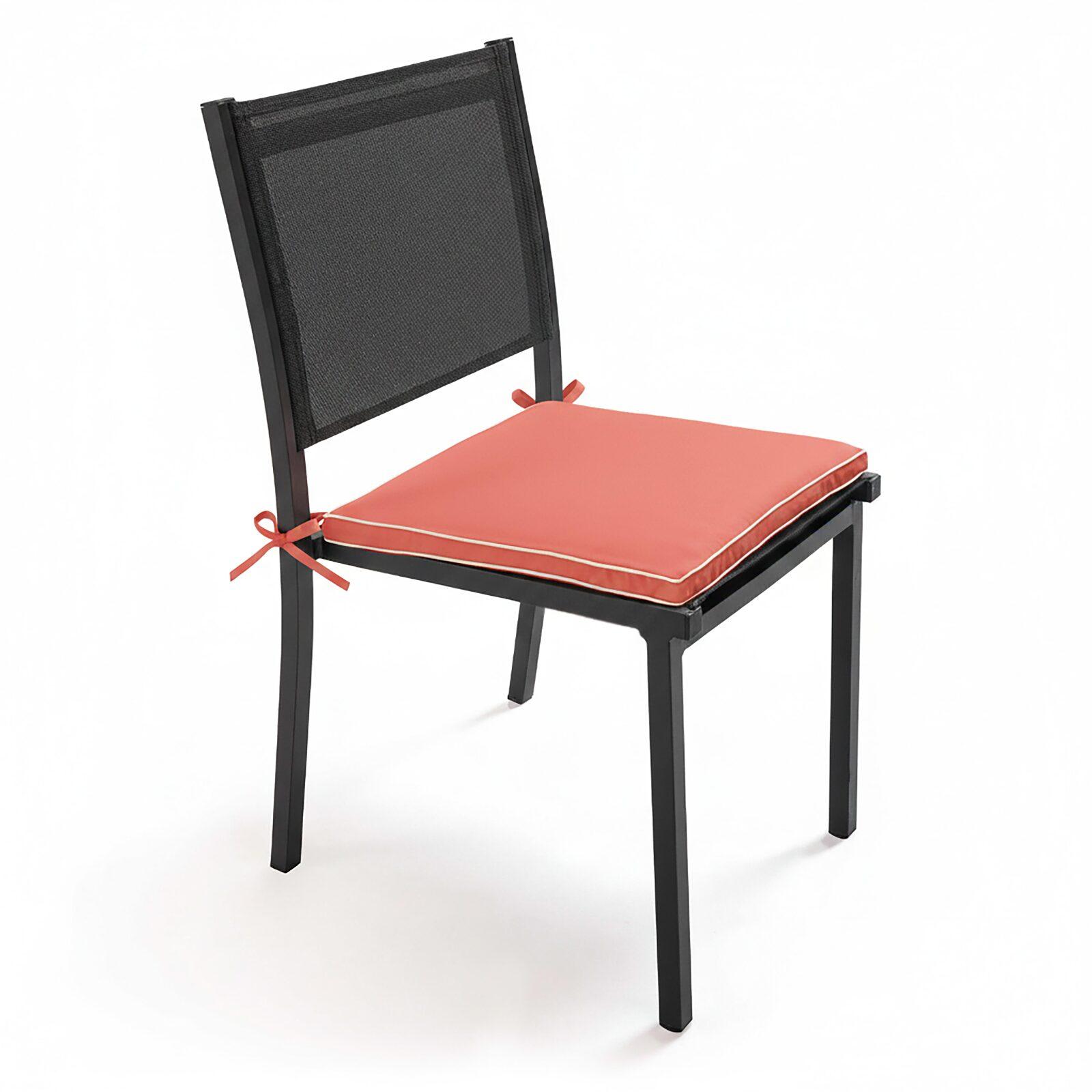 Lot de 4 galettes de chaise d'extérieur unies 40 x 40 cm