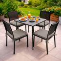 Lot de 4 galettes de chaise d'extérieur unies 40 x 40 cm