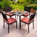 Lot de 4 galettes de chaise d'extérieur unies 40 x 40 cm