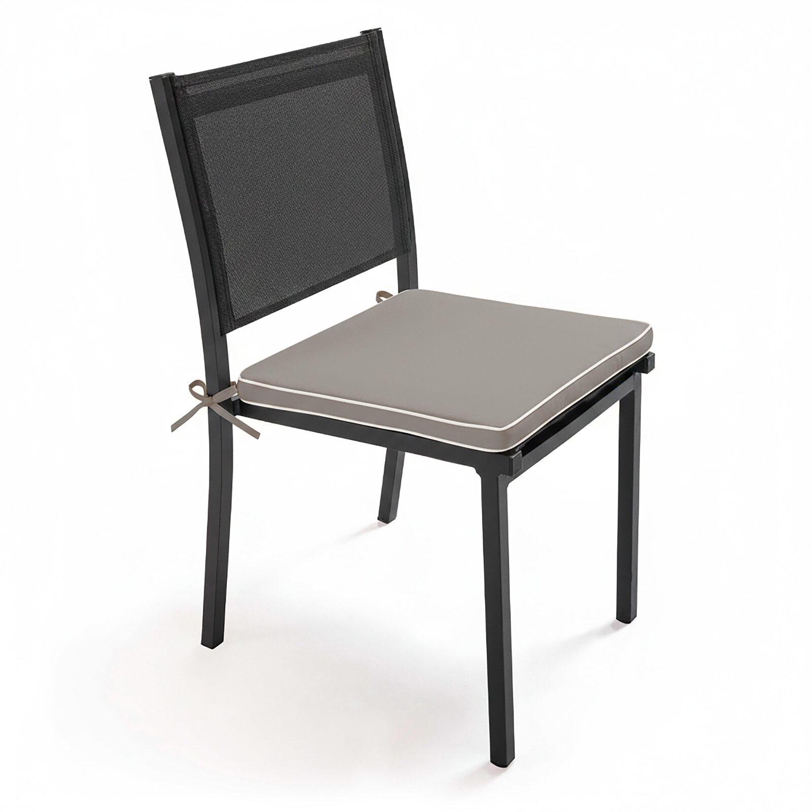 Lot de 4 galettes de chaise d'extérieur unies 40 x 40 cm