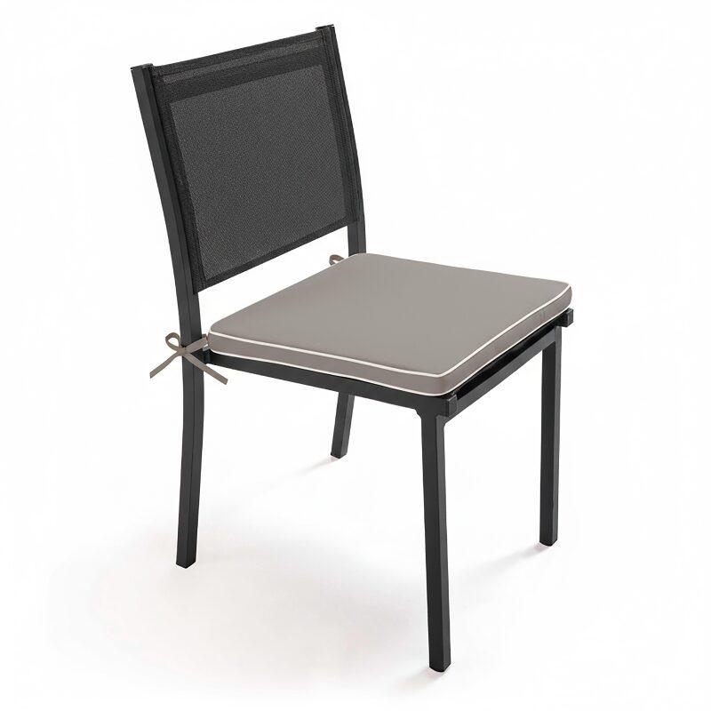 Lot de 4 galettes de chaise d'extérieur unies 40 x 40 cm
