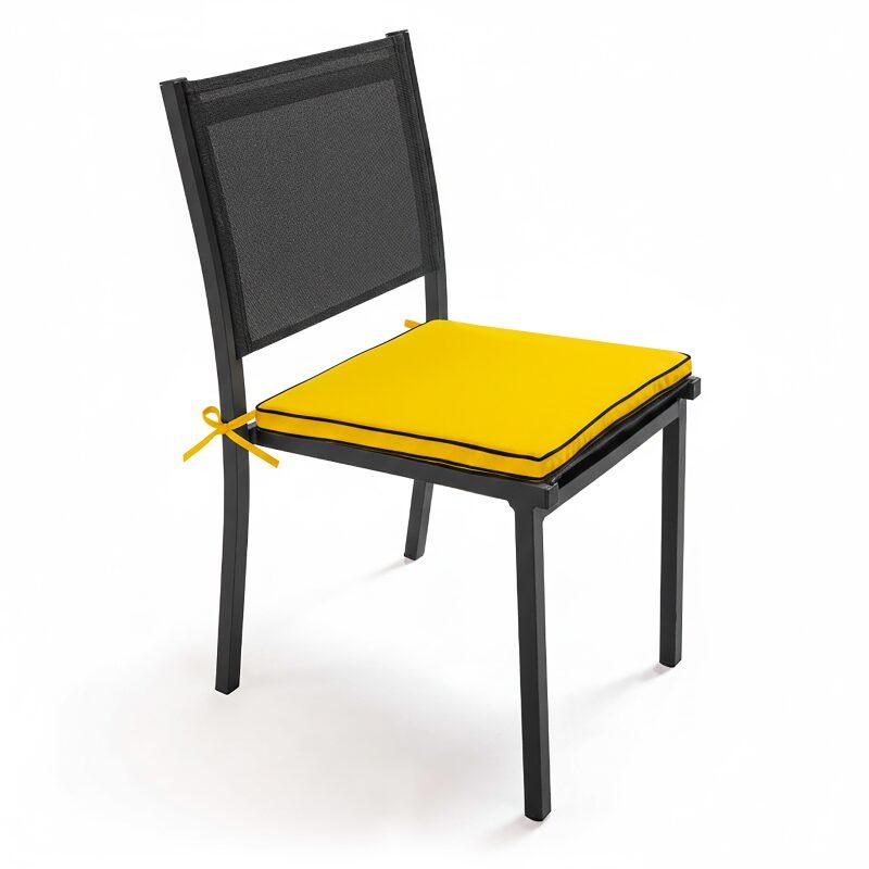 Lot de 4 galettes de chaise d'extérieur unies 40 x 40 cm