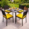 Lot de 4 galettes de chaise d'extérieur unies 40 x 40 cm