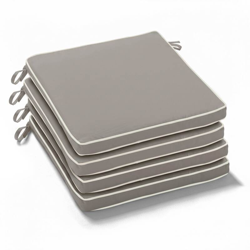 Lot de 4 galettes de chaise d'extérieur unies 40 x 40 cm