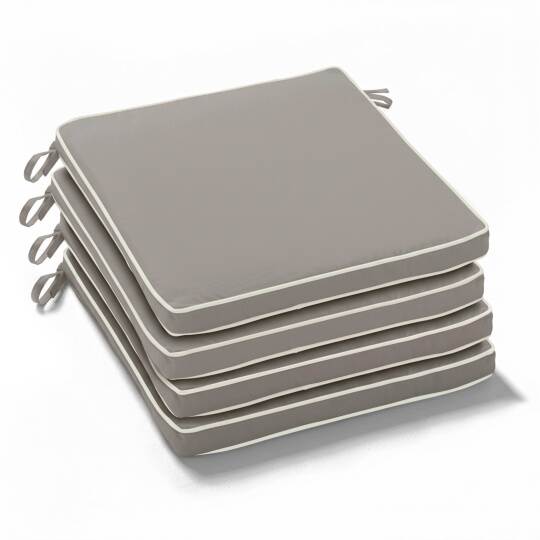 Lot de 4 galettes de chaise d'extérieur unies 40 x 40 cm