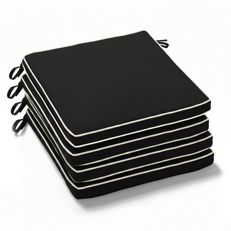 Lot de 4 galettes de chaise d'extérieur unies 40 x 40 cm