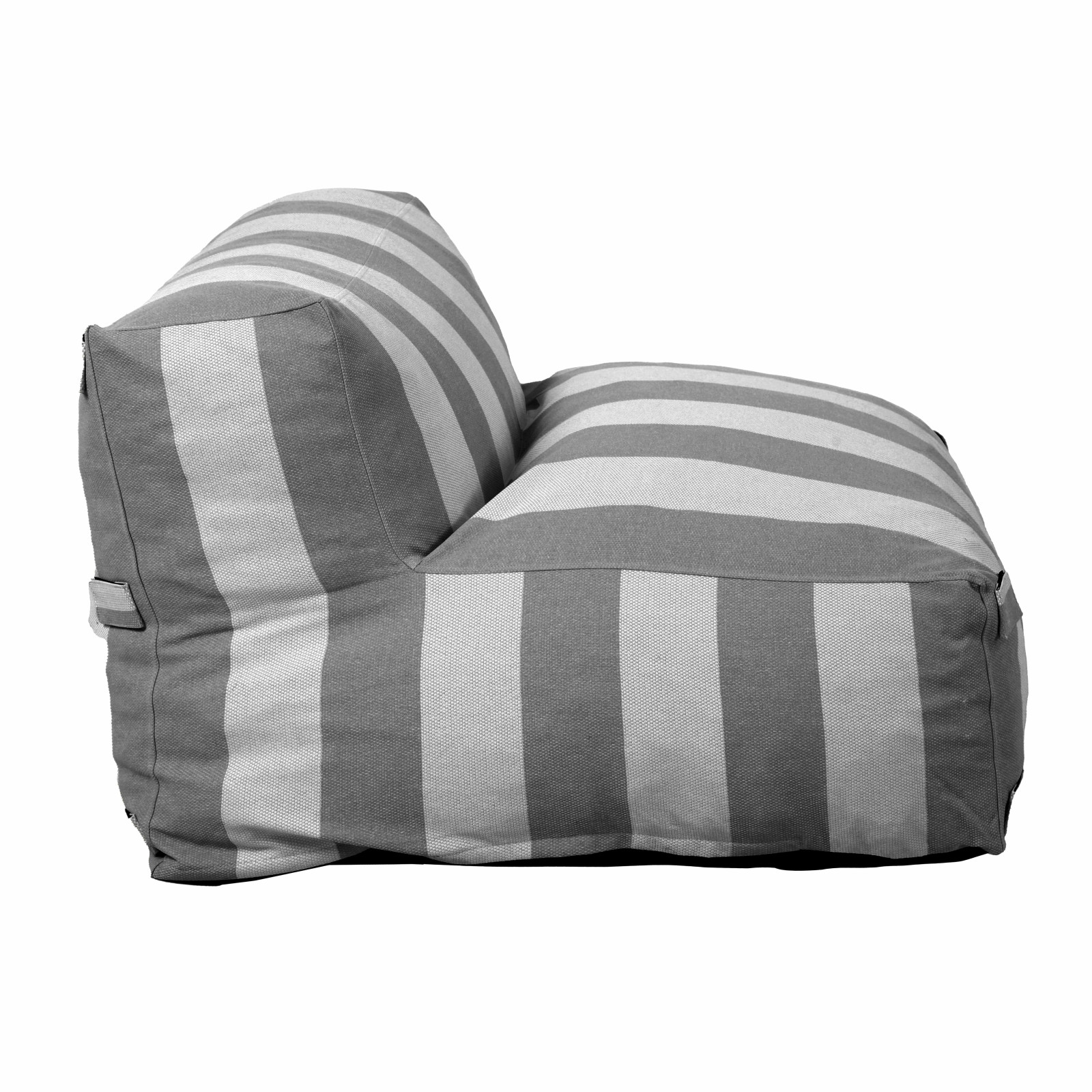 Salon de jardin modulable 2 places avec 2 chauffeuses rayées