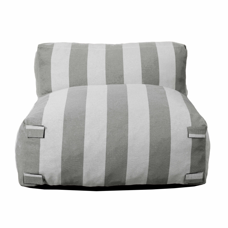 Salon de jardin modulable 2 places avec 2 chauffeuses rayées (5/7)