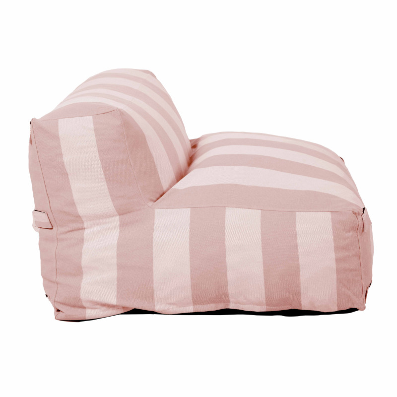 Salon de jardin modulable 2 places avec 2 chauffeuses rayées (6/7)