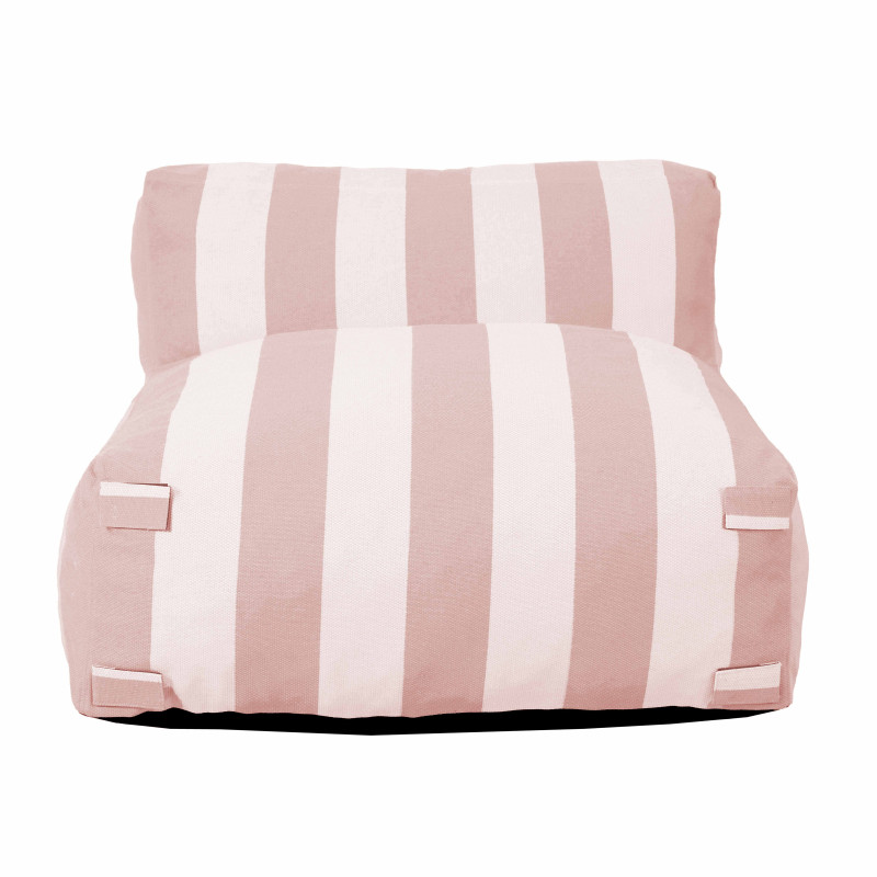 Salon de jardin modulable 2 places avec 2 chauffeuses rayées (5/7)