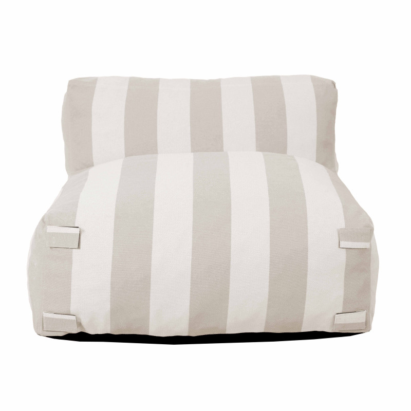 Salon de jardin modulable 2 places avec 2 chauffeuses rayées (5/7)