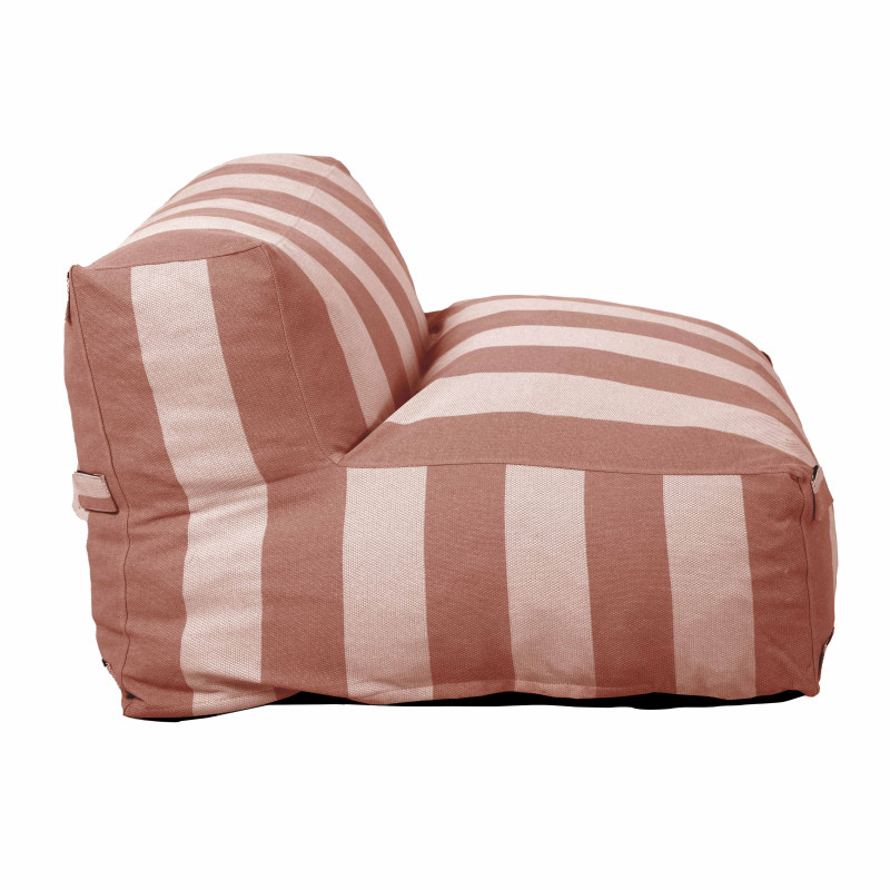 Salon de jardin modulable 2 places avec 2 chauffeuses rayées (6/7)