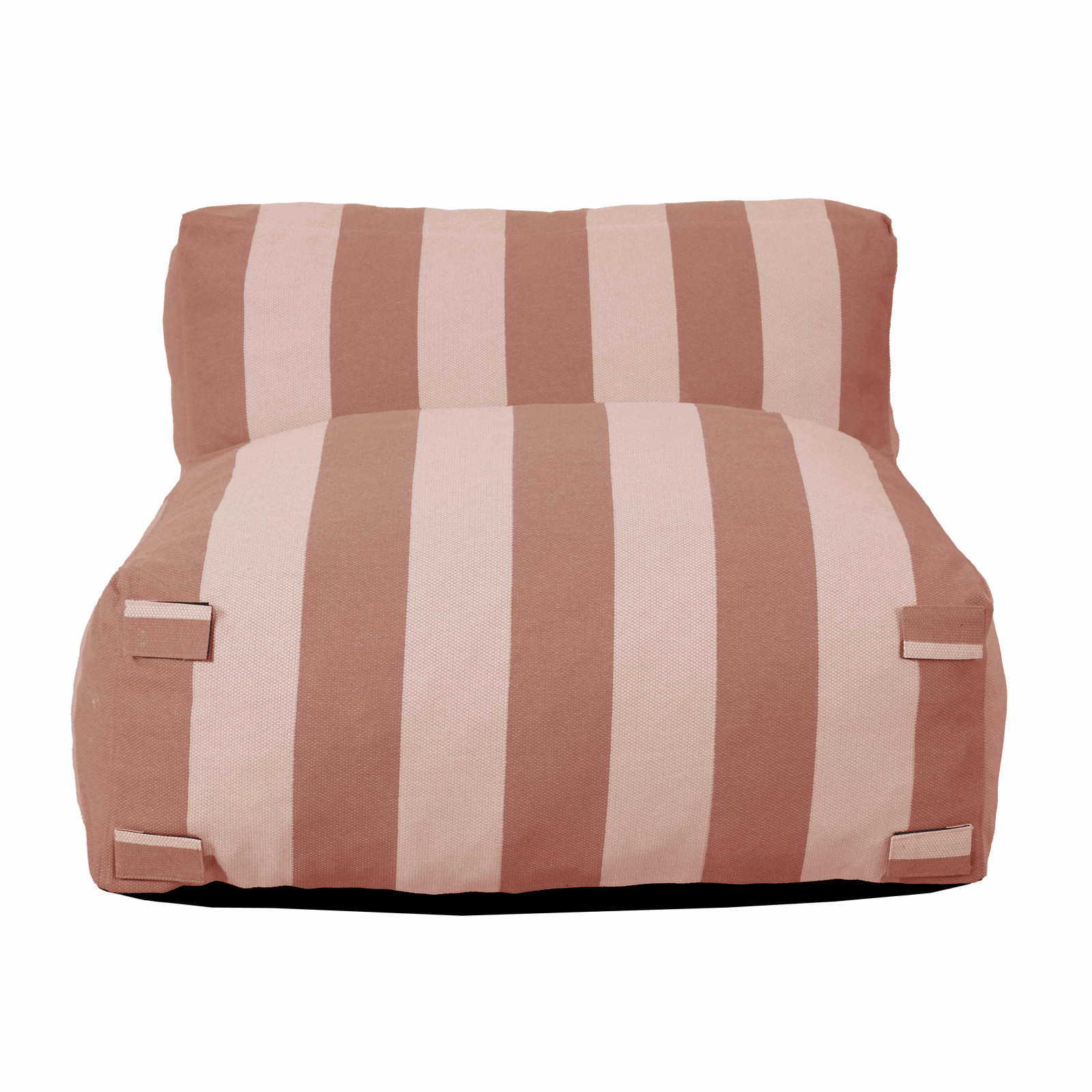 Salon de jardin modulable 2 places avec 2 chauffeuses rayées