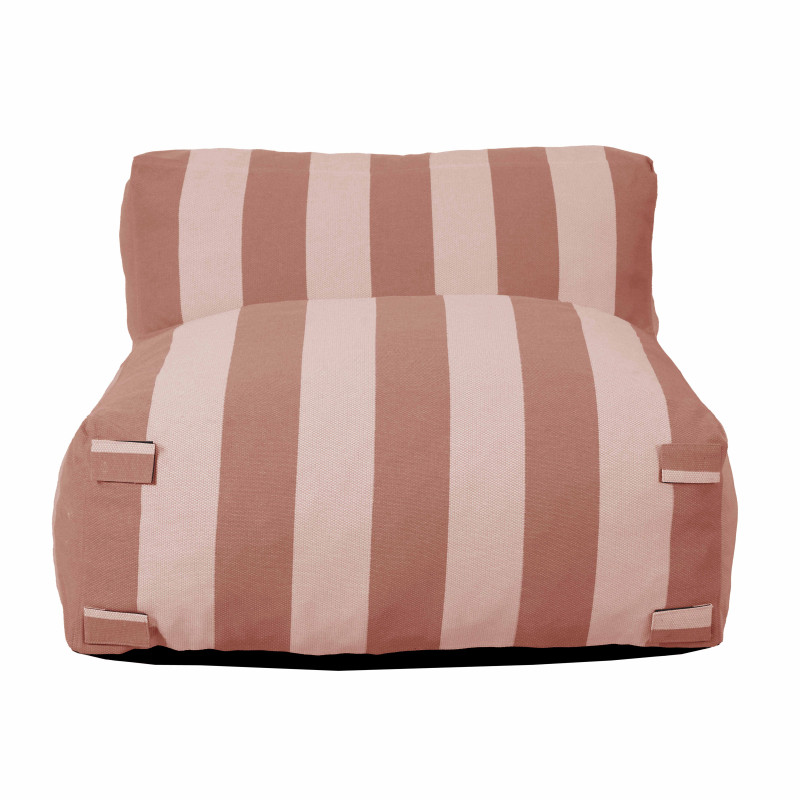 Salon de jardin modulable 2 places avec 2 chauffeuses rayées (5/7)