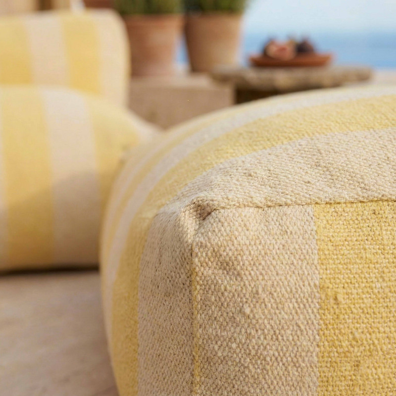 Salon de jardin modulable 2 places avec 2 chauffeuses rayées (3/7)