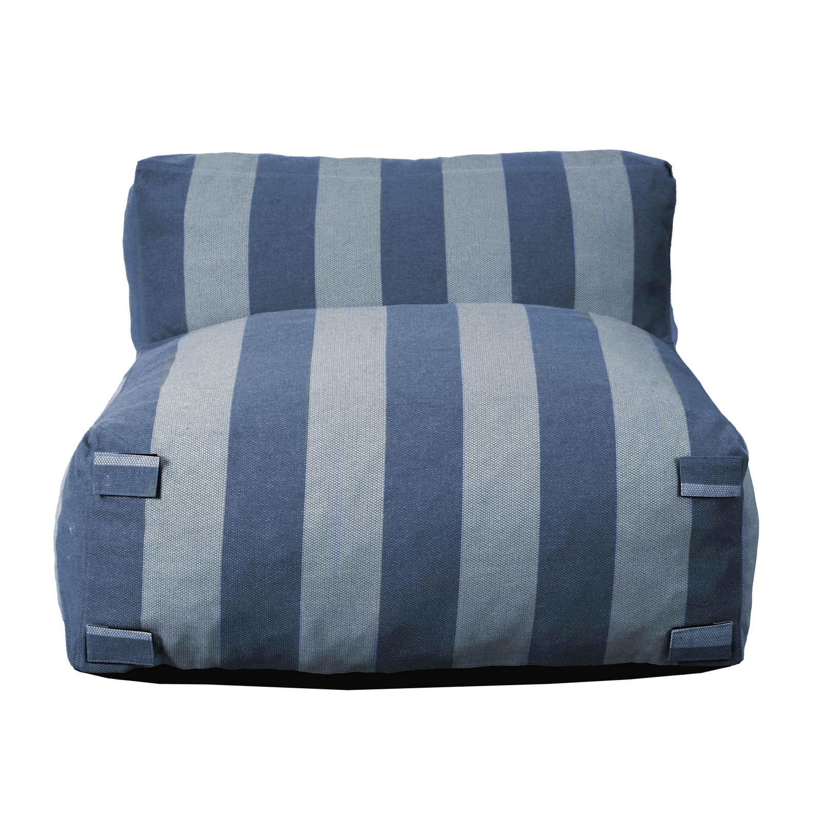 Salon de jardin modulable 2 places avec 2 chauffeuses rayées