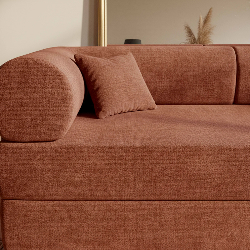 Canapé convertible 2 places en tissu avec coussins modulables (2/6)