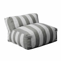 Salon de jardin modulable rayé 4 places avec 3 chauffeuses et 1 pouf