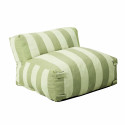 Salon de jardin modulable rayé 4 places avec 3 chauffeuses et 1 pouf
