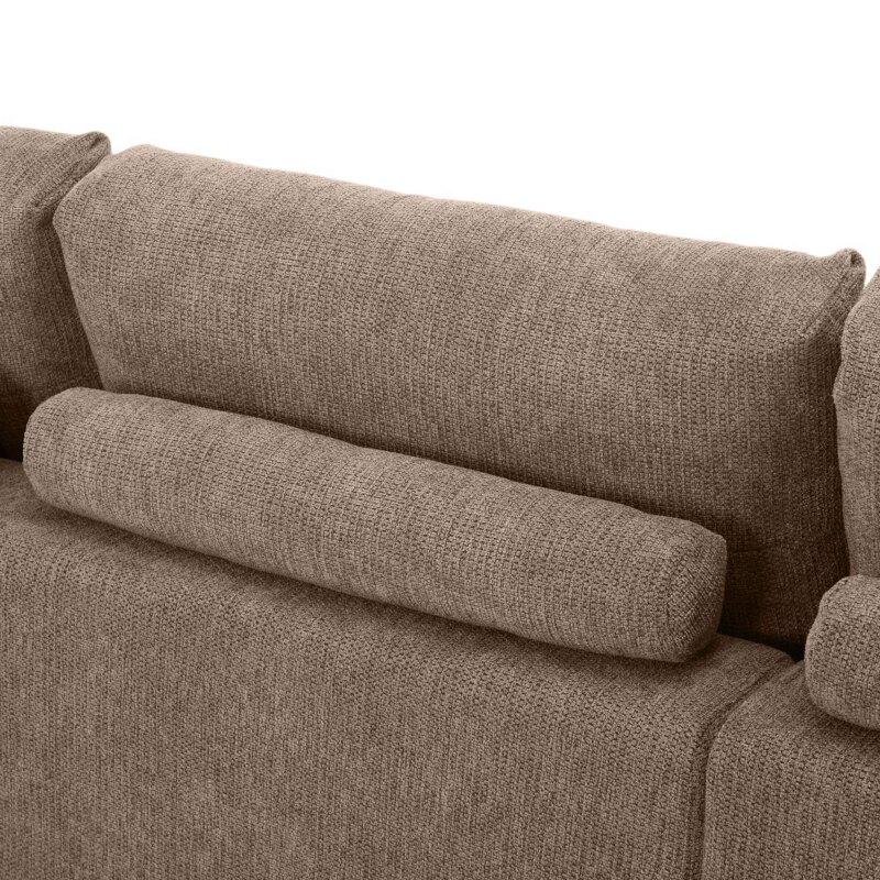 Canapé d'angle 3 places en tissu avec méridienne droite et coussins (5/8)