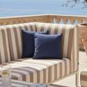 Salon de jardin modulable rayé 4 places avec 1 chauffeuse, 1 fauteuil d'angle, 1 méridienne et 1 pouf