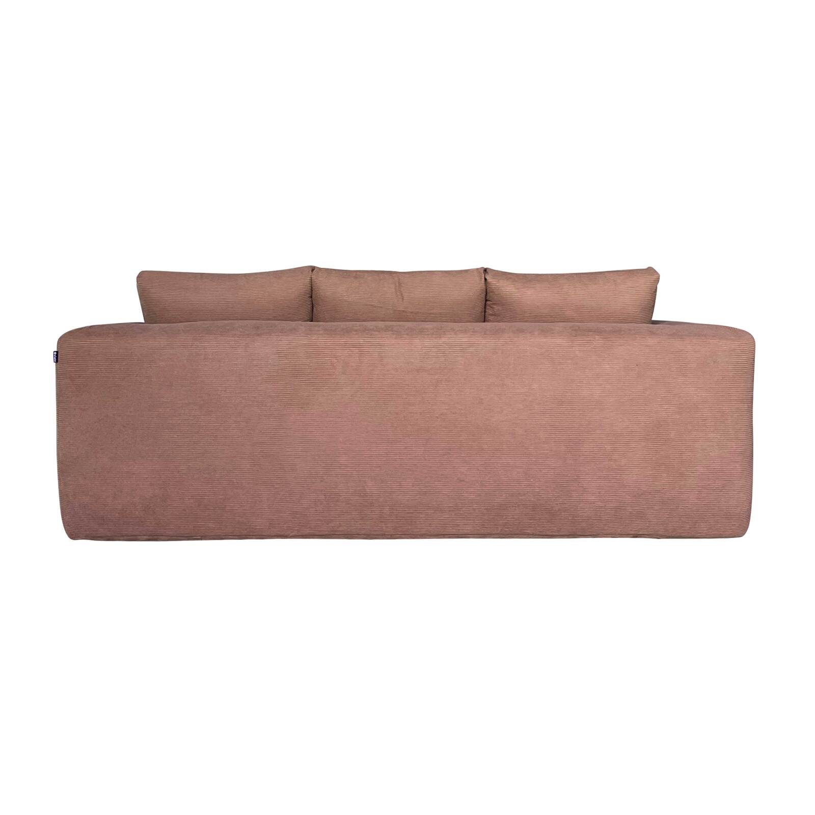 Canapé 3 places en tissu côtelé avec coussins