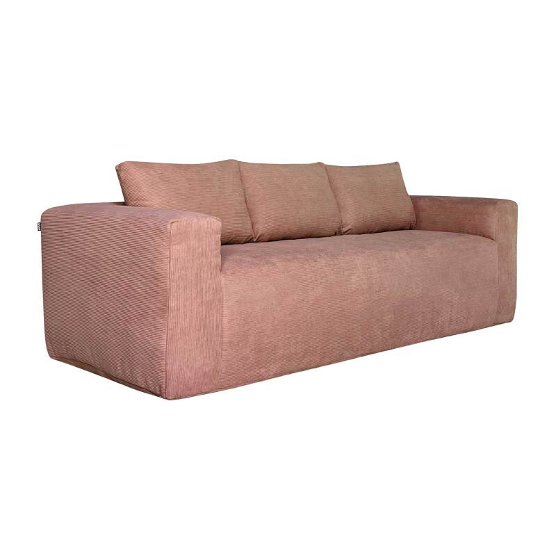 Canapé 3 places en tissu côtelé avec coussins