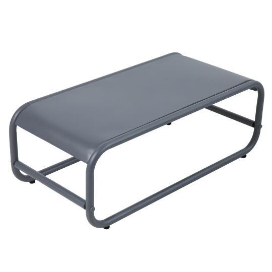 Table basse de jardin rectangulaire en métal  85x40x30 cm | Oviala